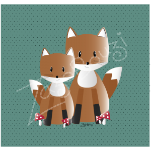 Coupon renards bleu