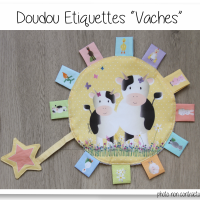 Doudous etiquettes vaches