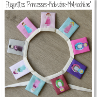 Etiquettes princesses kokeshis matriochkas