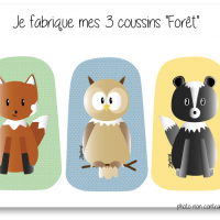 Kit 3 coussins foret