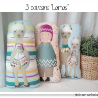 Kit 3 coussins lamas photo