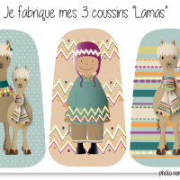 Kit 3 coussins lamas