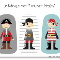 Kit 3 coussins pirates